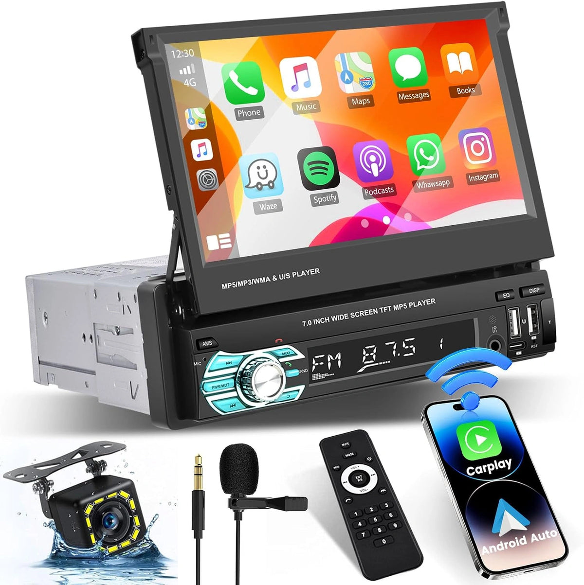 Hikity Autoradio 1Din, Bluetooth
