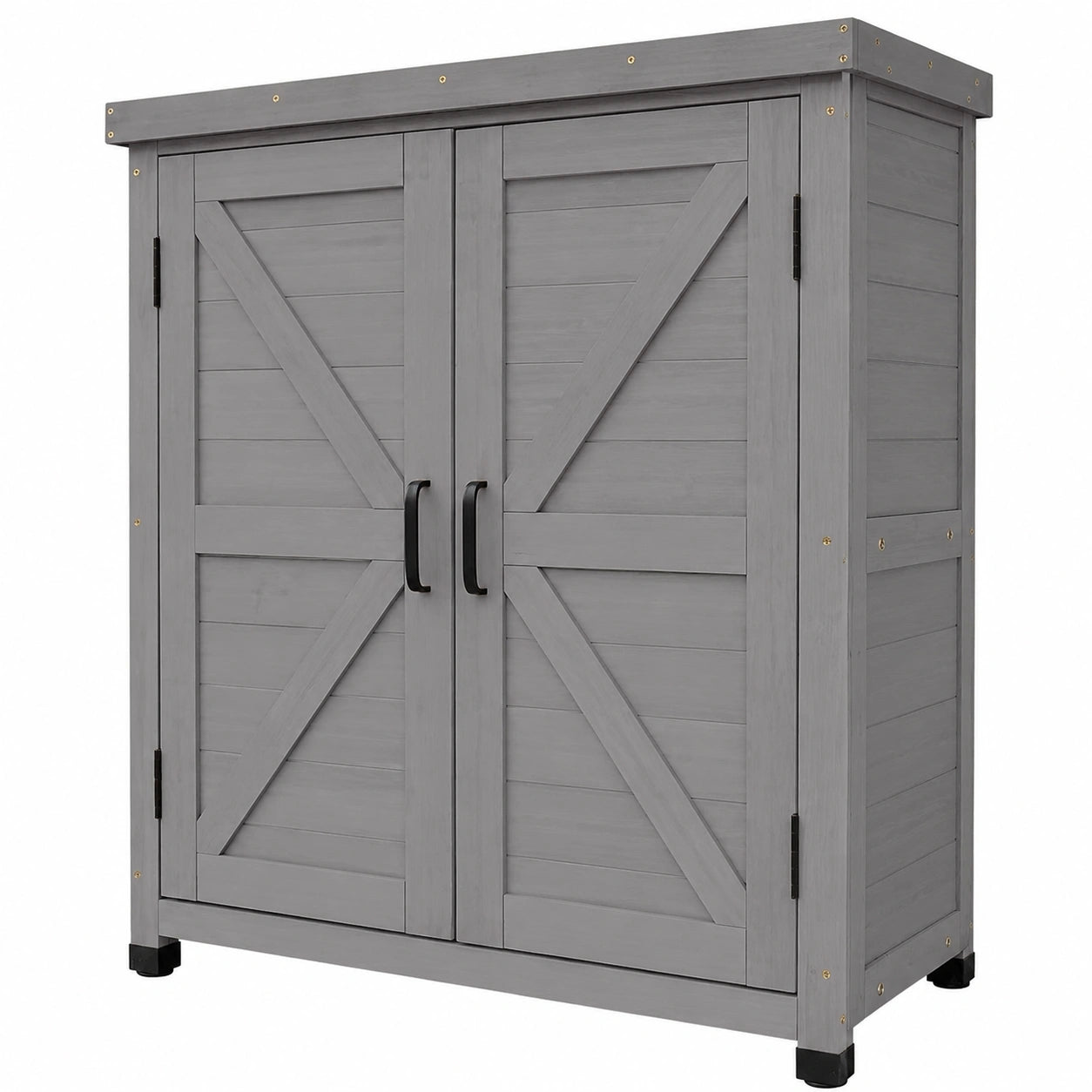 AXI Gartenschrank Felix aus Holz in Warmgrau mit Ablage - Ideal für Gartenwerkzeuge, 80 x 45 x 93 cm
