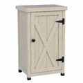 Wetterfester Gartenschrank mit Arbeitsplatte aus Massivholz, grau lasiert für Balkon und Terrasse, 45x45x91 cm