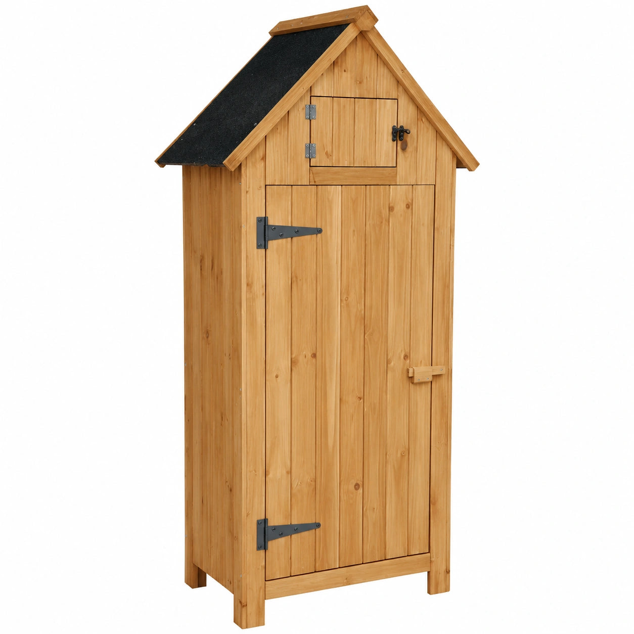 Großer Garten- und Geräteschrank aus Holz, Braun