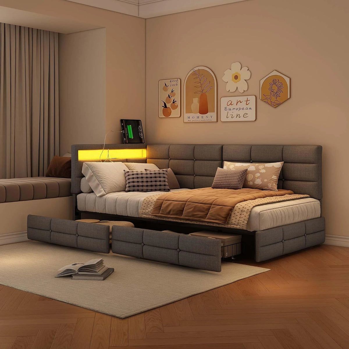 BSCFHCZ Tagesbett 90x200, Grau