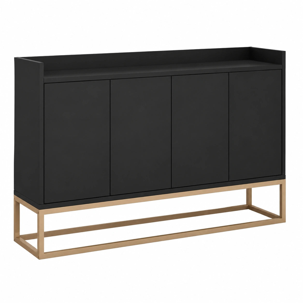 Moderne Merax Anrichte mit Metallbeinen und verstellbaren Regalen, Schwarzer Mehrzweckschrank für Esszimmer und Wohnzimmer