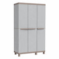 Vielseitiger Rattanschrank mit drei Türen, für Innen- und Außenbereiche, 102x39x170 cm