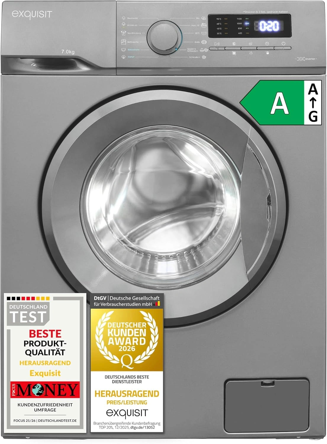 Exquisit Waschmaschine, Fassungsvermögen 7 kg