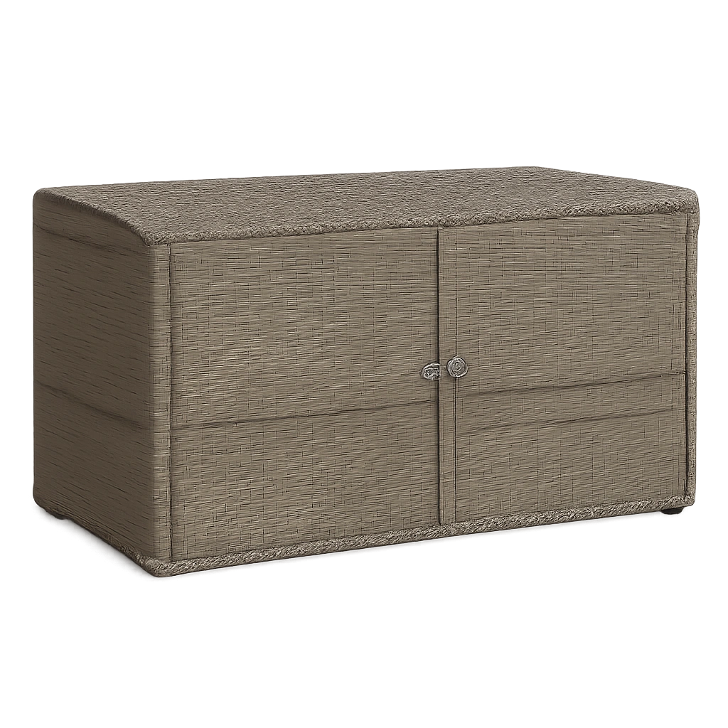 Gecheer Polyrattan Gartenschrank in Grau für Terrasse und Balkon, 110x55x60,5 cm