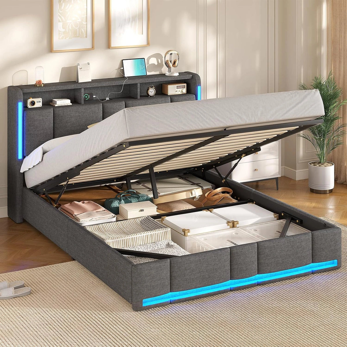 AOGLLATI Bett Polsterbett 160