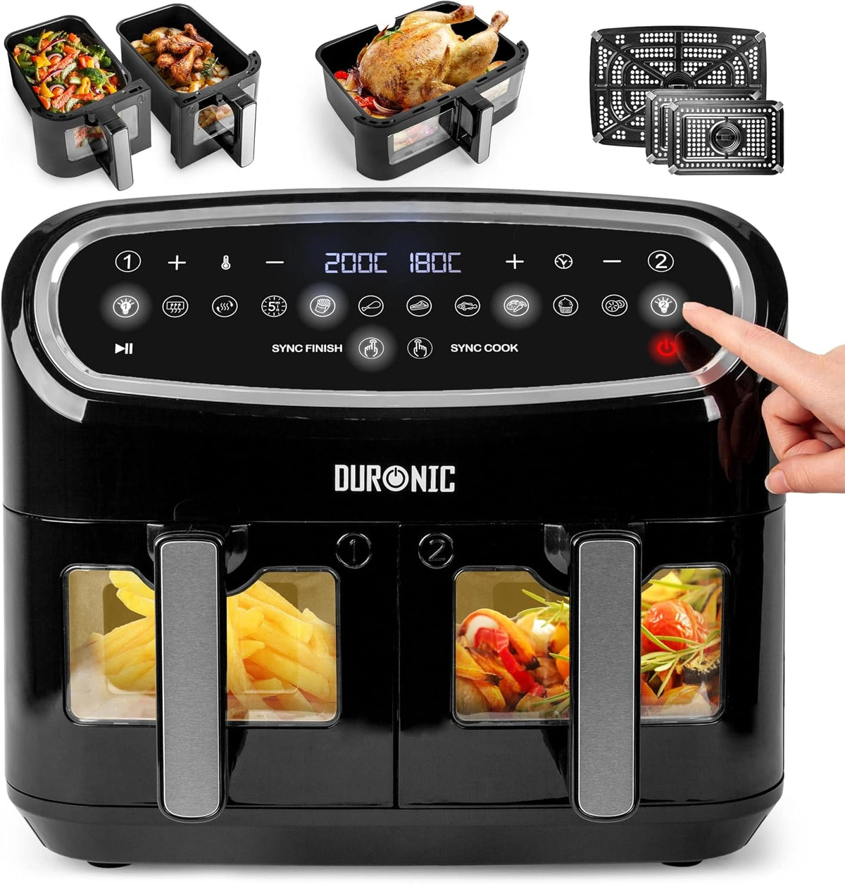 Duronic Heißluftfritteuse AF34, 10 L