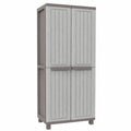 Jwood 368 Besenschrank, Holz-Optik, 4 Einlegeböden, Innen/Außen Taubengrau 68x37,5x170 cm